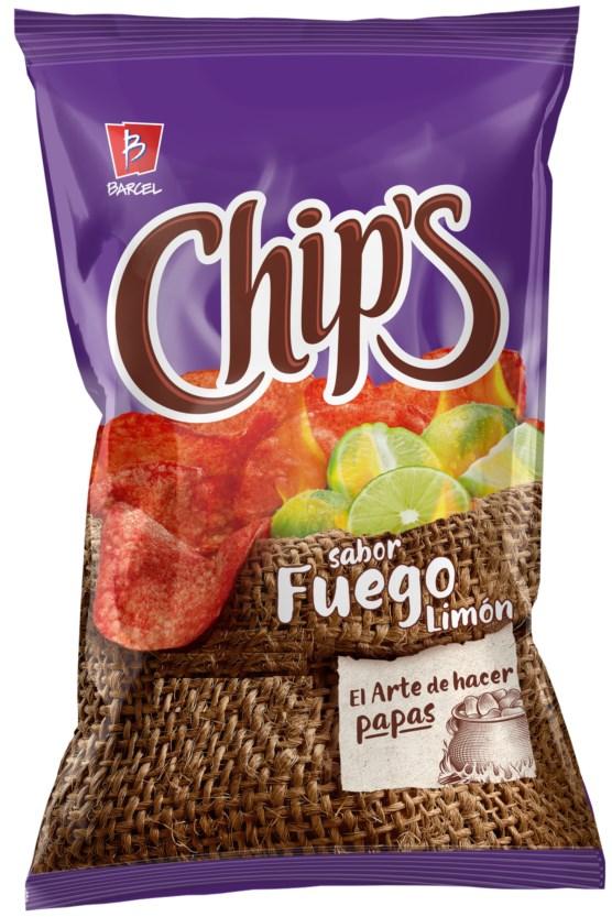 B BARCEL CHIP'S SABOR FUEGO LIMÓN EL ARTE DE HACER PAPAS