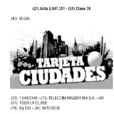TARJETA CIUDADES