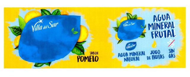 VILLA DEL SUR SABOR POMELO AGUA MINERAL FRUTAL AGUA MINERAL NATURAL JUGO DE FRUTAS SIN GAS