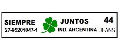 SIEMPRE JUNTOS 44 27-95201047-1 IND. ARGENTINA JEANS