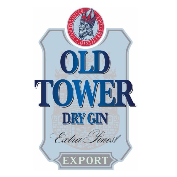 ST. NICOLAUS DISTILLERY 1867 OLD TOWER DRY GIN EXTRA FINEST EXPORT