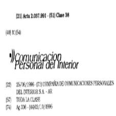 COMUNICACION PERSONAL DEL INTERIOR