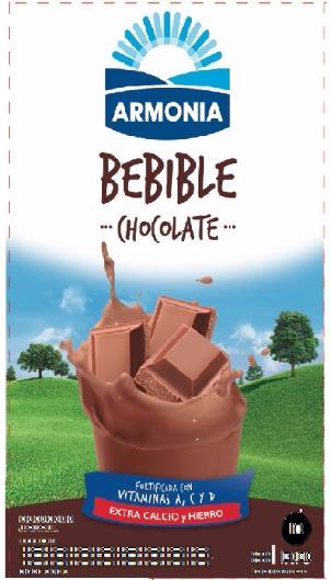 ARMONIA BEBIBLE CHOCOLATE FORTIFICADA CON VITAMINAS A, C Y D EXTRA CALCIO Y HIERRO