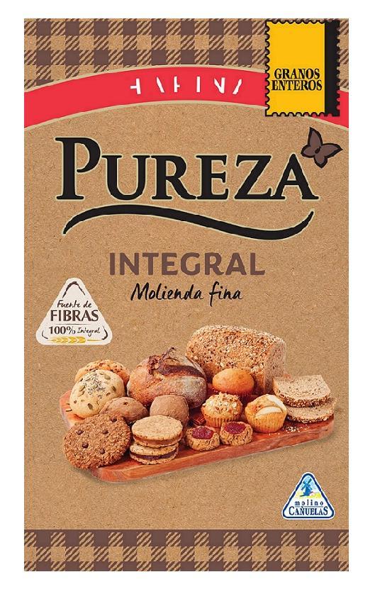 PUREZA INTEGRAL MOLIENDA FINA FUENTE DE FIBRAS 100% INTEGRAL MOLINO CAÑUELAS GRANOS ENTEROS