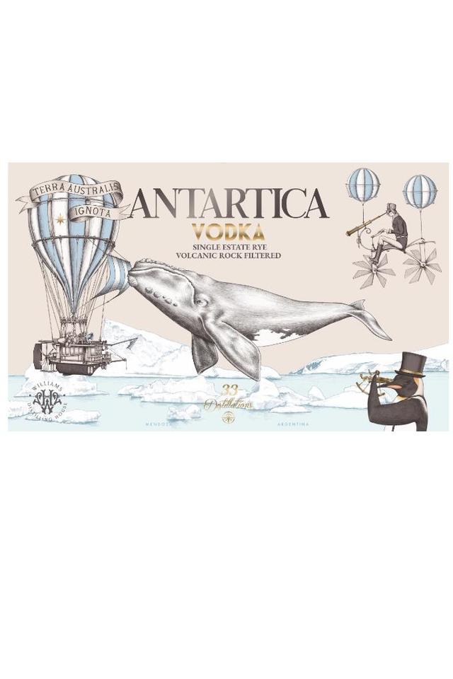 TIERRA AUTRALIS IGNOTA ANTARTICA VODKA SINGLE ESTATE RYE VOLCANIC ROCK FILTERED  WILLIANS 33