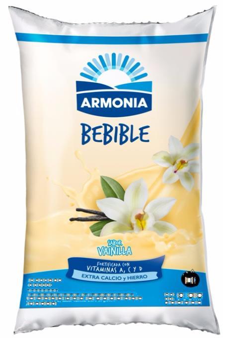 ARMONIA BEBIBLE SABOR VAINILLA FORTIFICADA CON VITAMINAS A, C Y D EXTRA CALCIO Y HIERRO