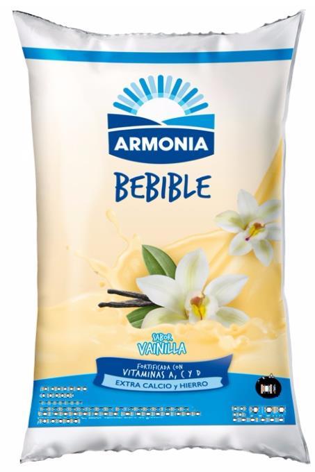 ARMONIA BEBIBLE SABOR VAINILLA FORTIFICADA CON VITAMINAS A, C Y D EXTRA CALCIO Y HIERRO