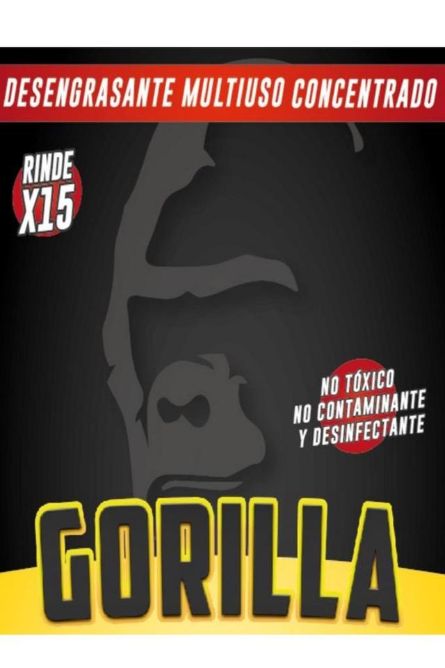 DESENGRASANTE MULTIUSO CONCENTRADO RINDE X15 NO TOXICO NO CONTAMINANTE Y DESINFECTANTE GORILLA