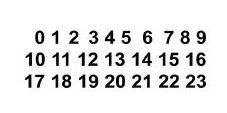 0 1 2 3 4 5 6 7 8 9 10 11 12 13 14 15 16 17 18 19 20 21 22 23